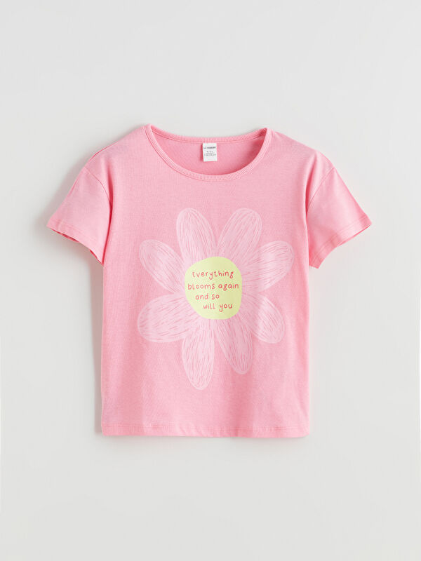 LCW Kids Floral Printed Girls' Jersey T-Shirt
