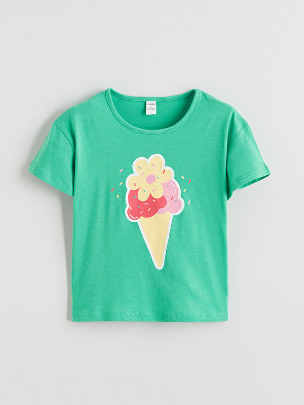 LCW Kids Floral Printed Girls' Jersey T-Shirt