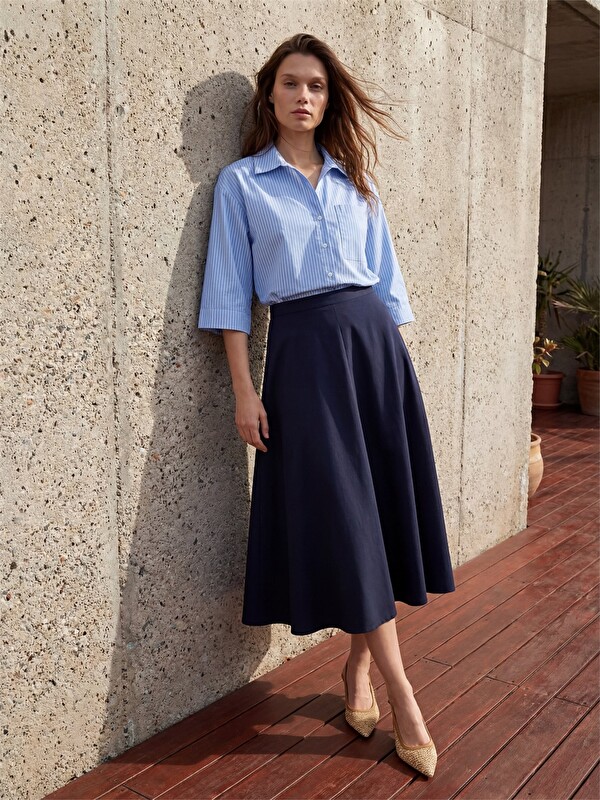 LCW EVERYDAY Striped Poplin Women's Shirt