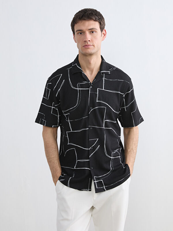 LCW Vision Regular Fit Resort Collar Short Sleeve Men's Shirt