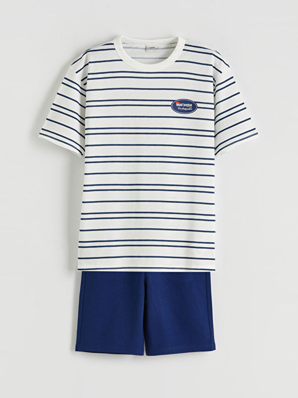 LCW Kids Gestreiftes Jungen T-Shirt und Shorts