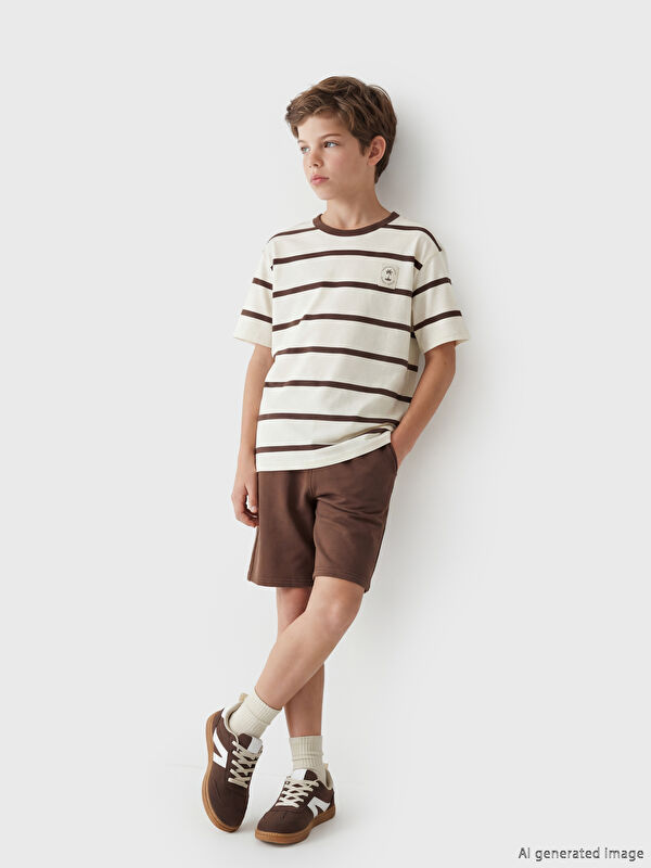 LCW Kids Çizgili Erkek Çocuk Tişört ve Şort