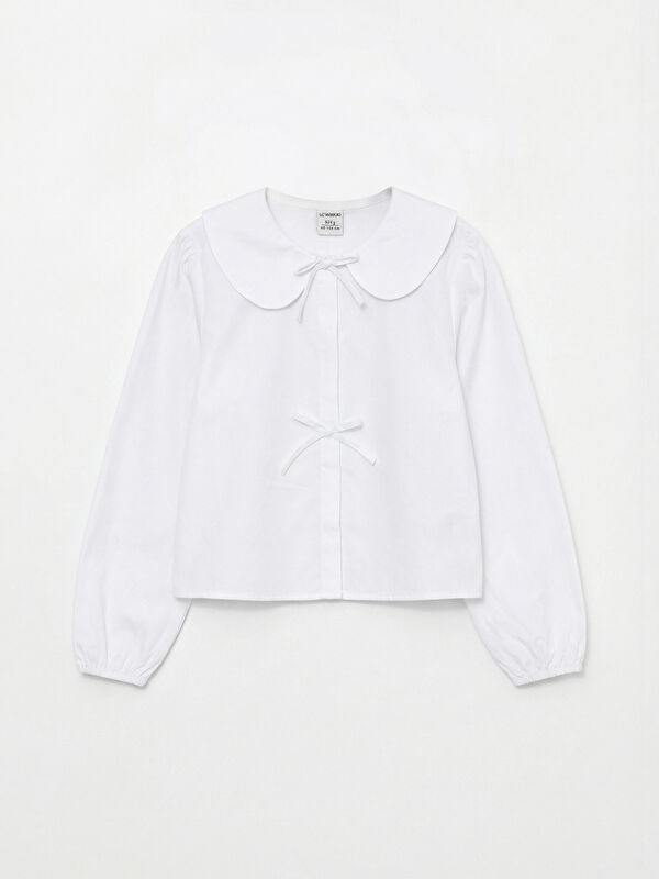 LCW Kids Peter Pan Collar Long Sleeve Poplin Girls' Shirt