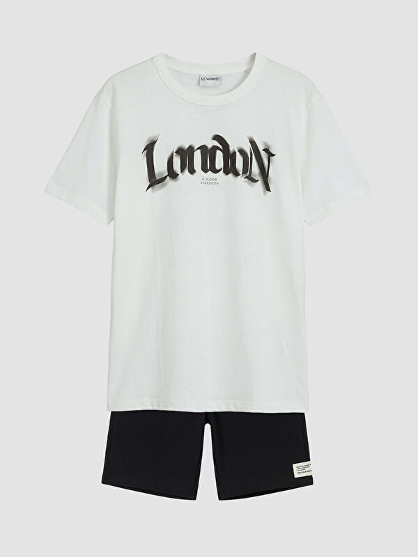 LCW Kids London Baskılı Erkek Çocuk Şortlu Takım