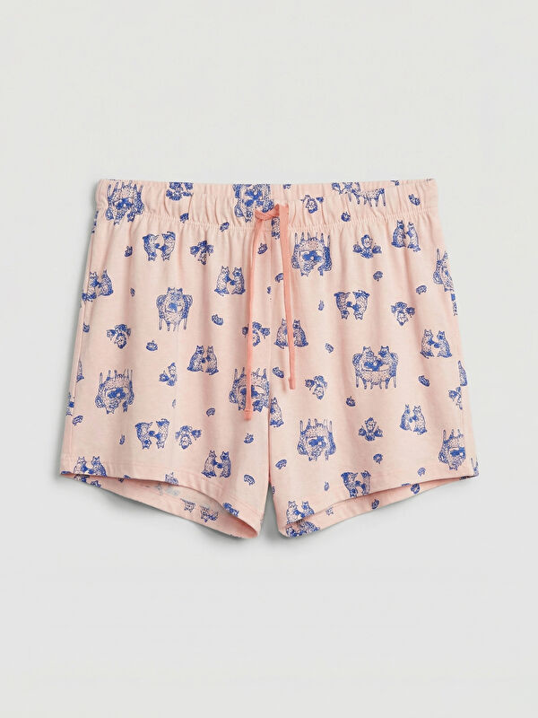 LCW DREAM Beli Lastikli Baskılı Kadın Şort Pijama Alt