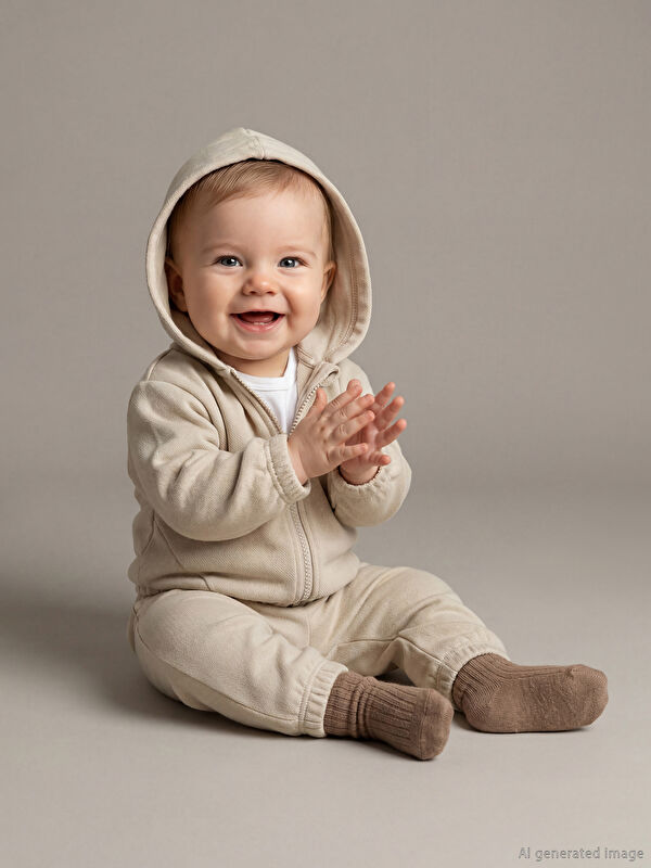 LCW baby طقم رياضي مزود بغطاء رأس لطفل رضيع