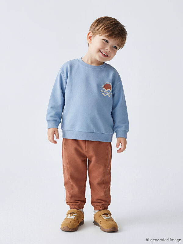 LCW baby Printed Baby Boys' Sweatshirt And Tracksuit Set