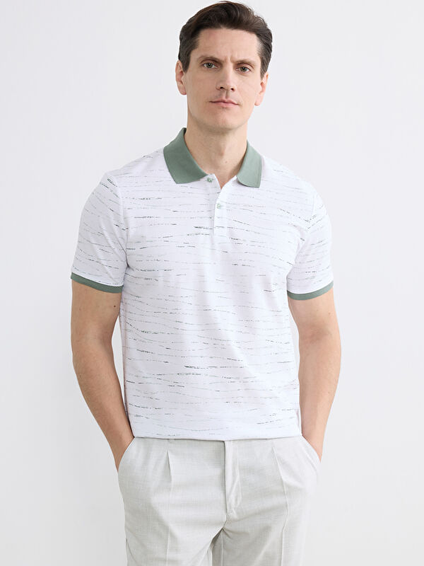 LCW Vision Polo Collar Patterned Men's T-Shirt
