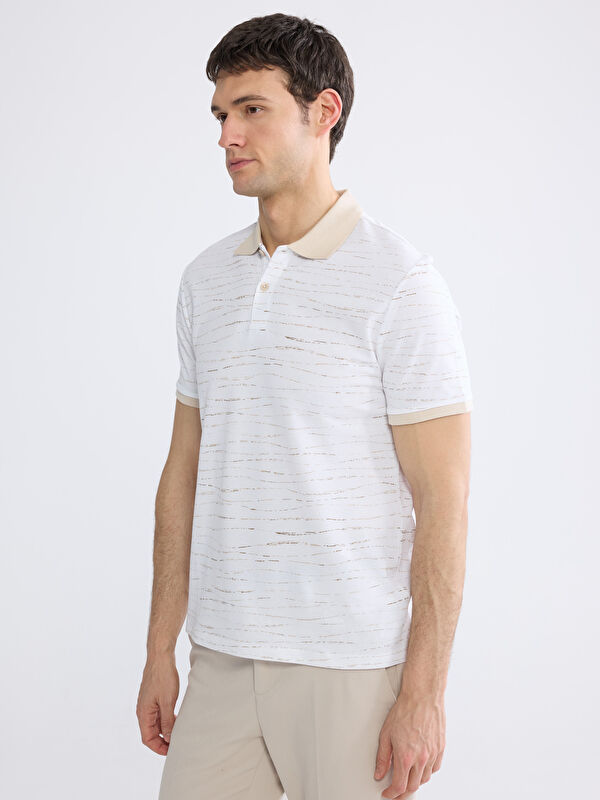 LCW Vision Polo Collar Patterned Men's T-Shirt