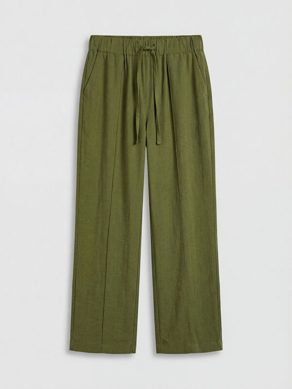 LCWAIKIKI Classic Pantalon Femme à Jambe Large à Taille Élastiquée