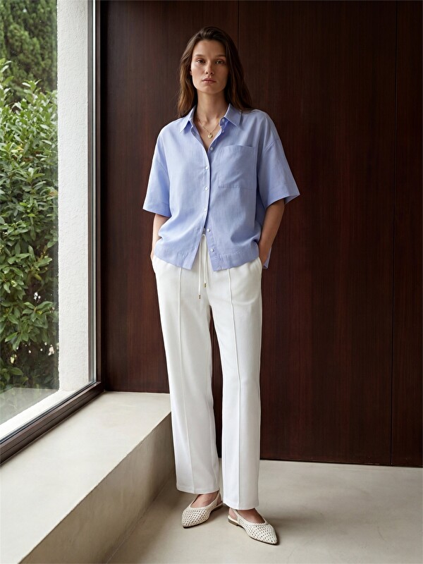 LCWAIKIKI Classic Elastic Waist Wide Leg Women's Trousers