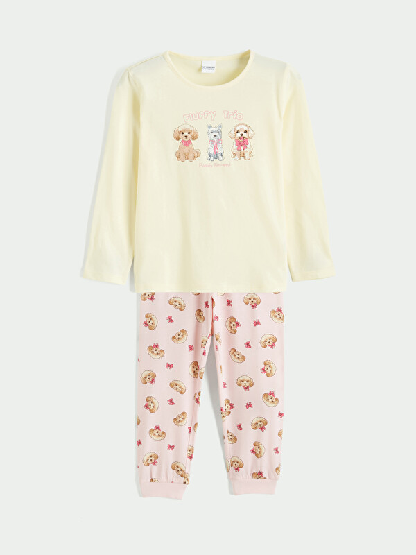 LCW Kids Vajzë E Verdhe Set pizhamash