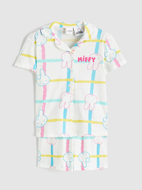 LCW Kids سێتی بیجامە کچانی چاپکراوی Miffy قۆڵ کورت