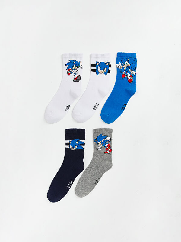LCW Kids Sonic Patterned Boys' Ankle Socks 5 Pack