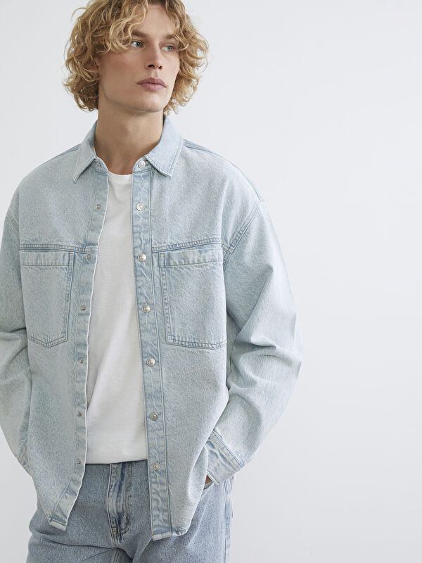 LCW Jeans Relaxed Fit Men's Denim Shirt