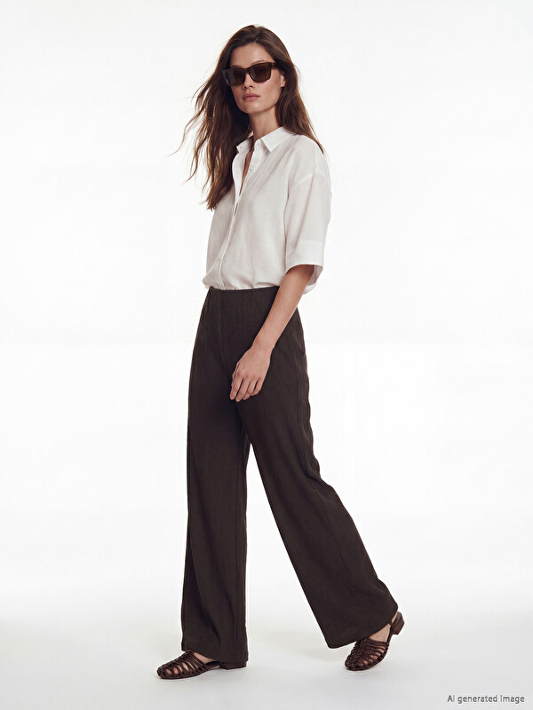 LCW Modest بنطلون نسائي منقوش بخصر مطاطي