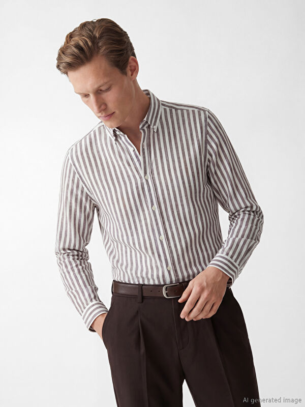 SOUTHBLUE Regular Fit Striped Men's Shirt