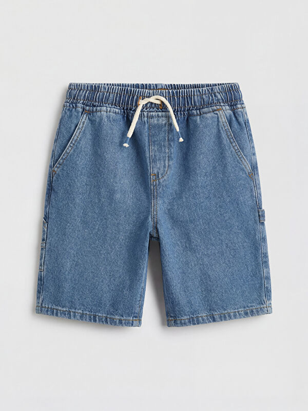 LCW Kids Beli Lastikli Erkek Çocuk Jean Şort