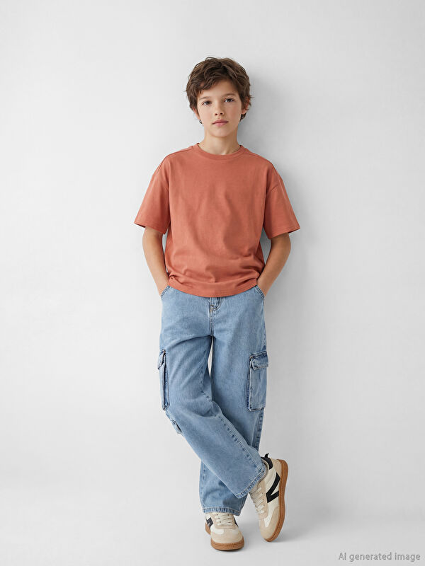 LCW Kids Regular Fit Erkek Çocuk Kargo Jean Pantolon