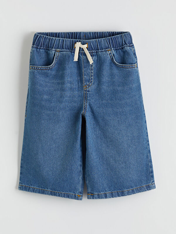 LCW Kids Beli Lastikli Erkek Çocuk Jean Şort
