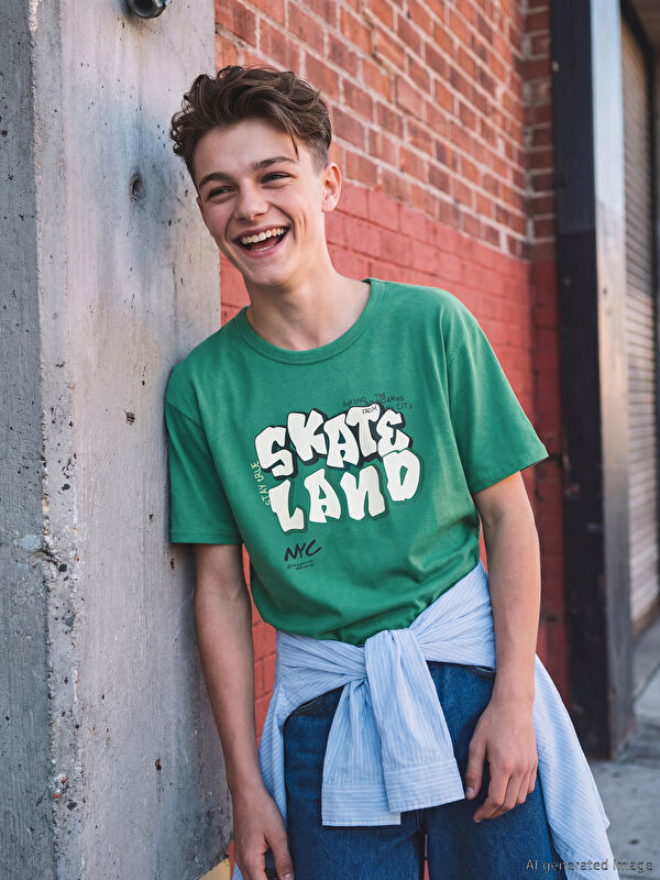 LCW Kids Baskılı Erkek Çocuk Tişört