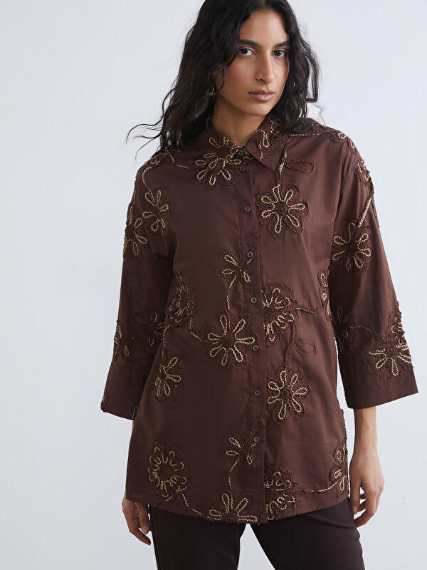 LCW Modest تونيك قميص مطرز للسيدات