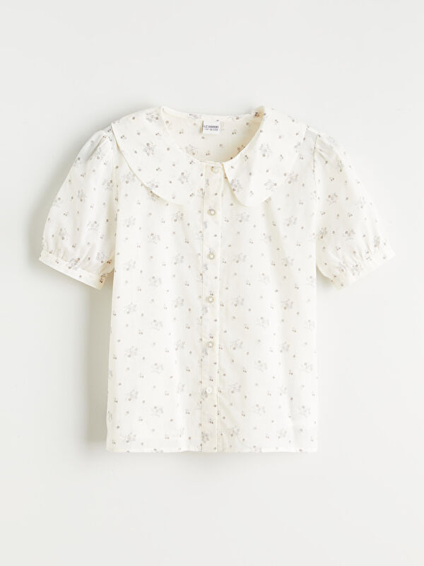 LCW Kids Floral Peter Pan Collar Shirt for Girls