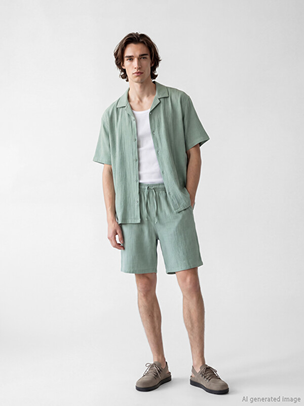 XSIDE Loose Fit Müslin Erkek Şort