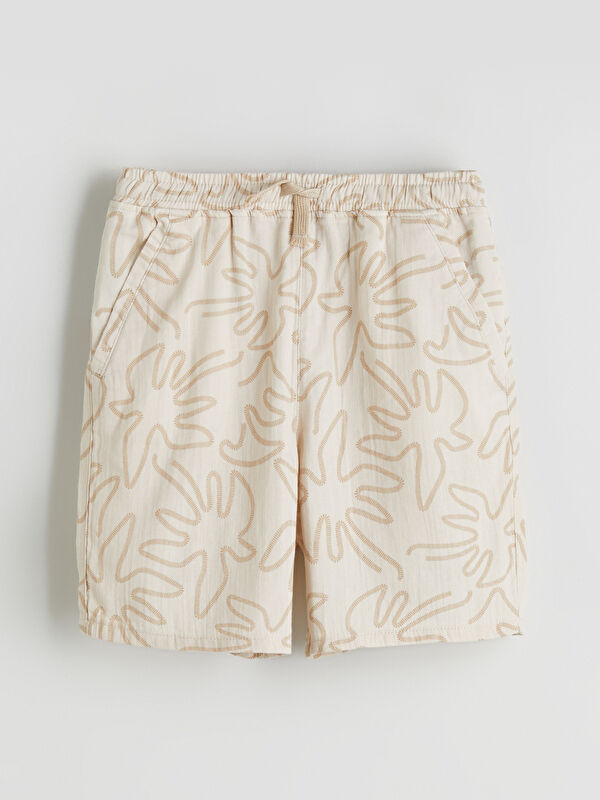 LCW Kids Elastic Waist Patterned Muslin Boys' Shorts
