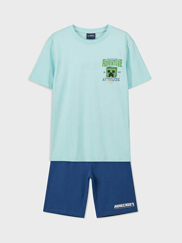 LCW Kids Minecraft Baskılı Erkek Çocuk Şortlu Pijama Takımı