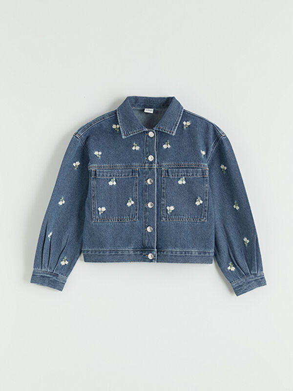 LCW Kids Floral Girls' Denim Jacket
