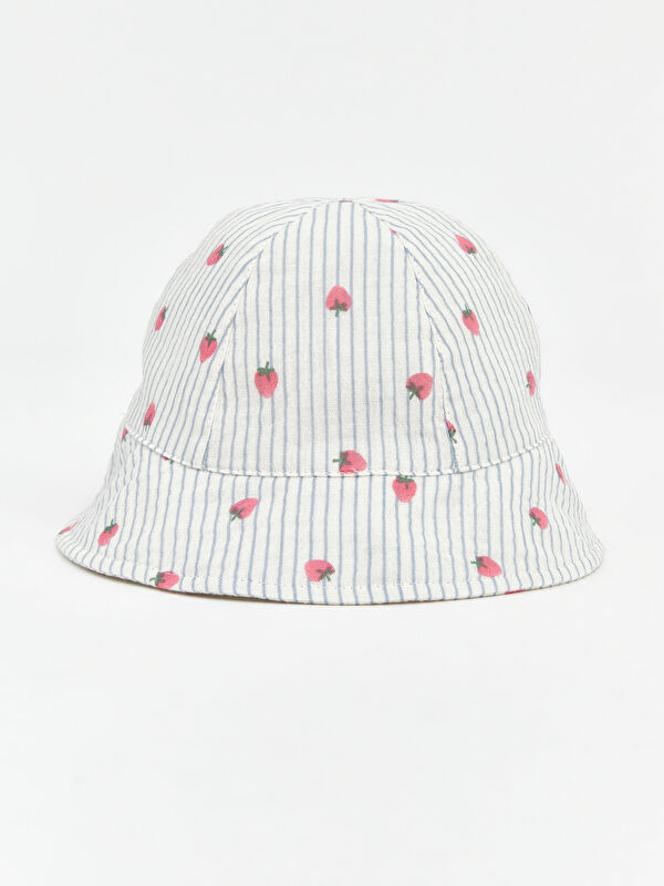 LCW ACCESSORIES Çilek Desenli Kız Bebek Bucket Şapka