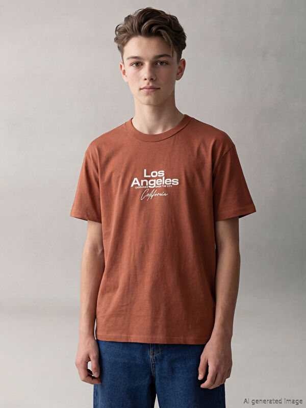 LCW Kids Los Angeles Baskılı Erkek Çocuk Tişört