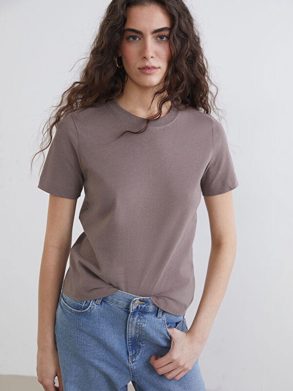 LCW Vision Damen T-Shirt mit Rundhalsausschnitt