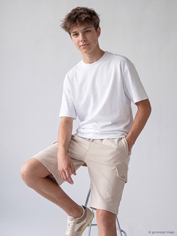 LCW Kids Elastic Waist Boys' Cargo Shorts