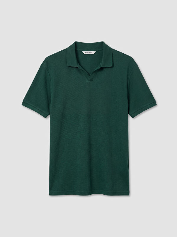 LCW Vision Standard Fit Polo Collar Waffle Men's T-Shirt