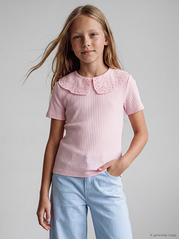 LCW Kids Bebe Yaka Kız Çocuk Tişört