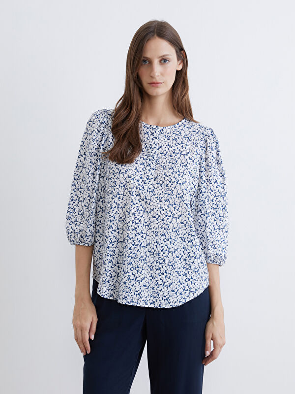 LCW EVERYDAY Crew Neck Floral Blouse
