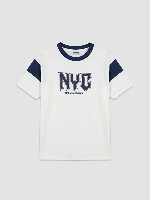 LCW Kids მრგვალი საყელო NYC ნაბეჭდი ბიჭების მაისური