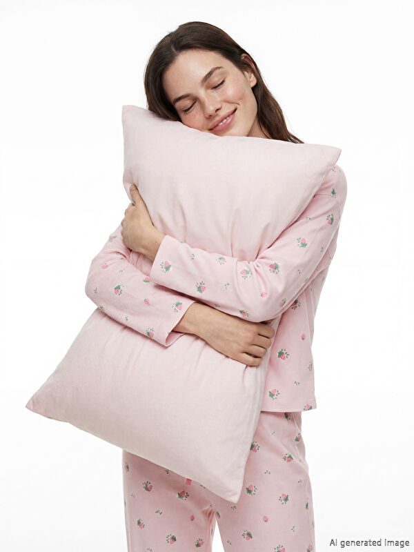 LCW DREAM Bisiklet Yaka Desenli Kadın Pijama Takım