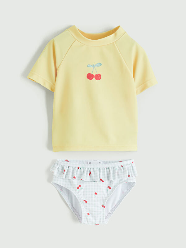 LCW baby Baskılı Kız Bebek Mayo Takımı