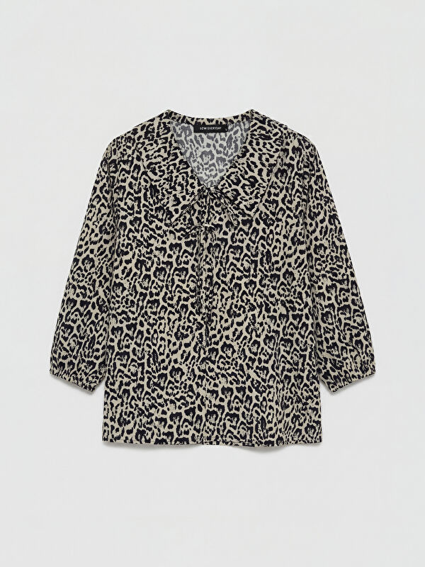 LCW EVERYDAY Tie Neck Patterned Women's Blouse