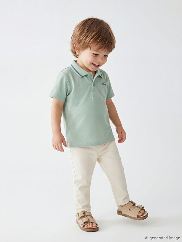 LCW baby Erkek Bebek Polo Yaka Tişört ve Pantolon