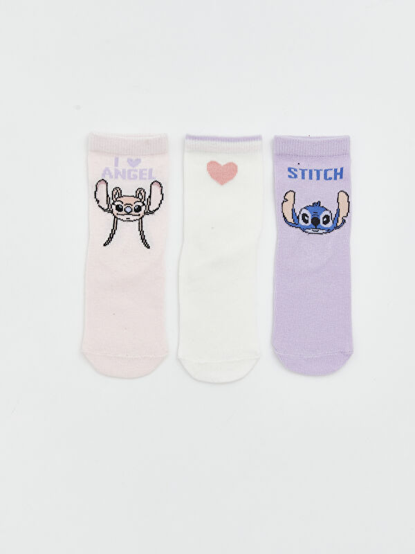 LCW baby Stitch Print Baby Girl Sock Set of 3