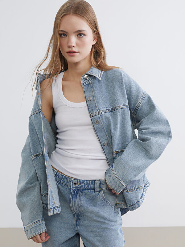 XSIDE Oversize Women's Denim Overshirt Jacket