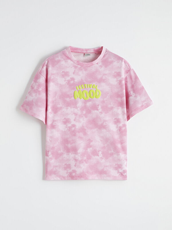 LCW Kids Embroidered crew-neck T-shirt for girls
