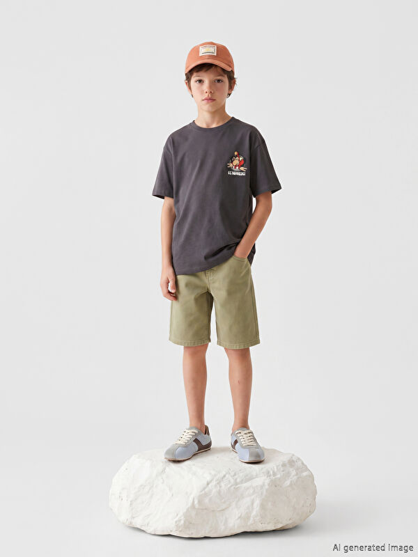 LCW Kids Nostaljik Maymun Baskılı Unisex Çocuk Tişört