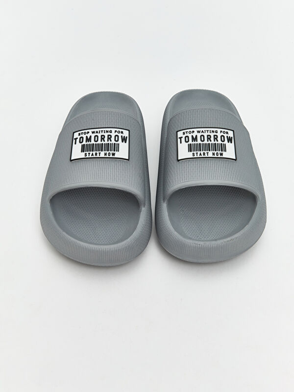 Tek Bantlı Baskılı Erkek Terlik - Görsel 4