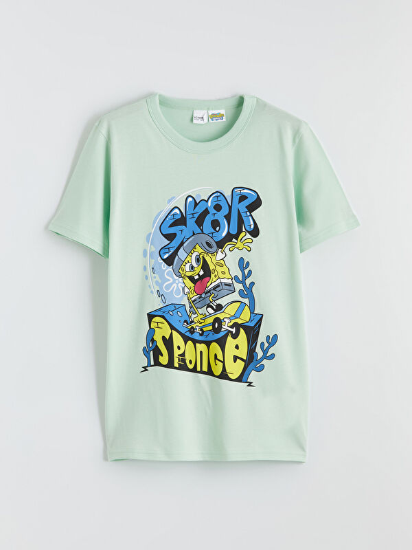 LCW Kids Crew Neck SpongeBob Printed Boys' T-Shirt