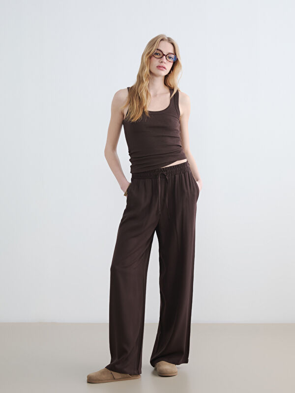 XSIDE Elastic Waist Wide Leg Women's Trousers